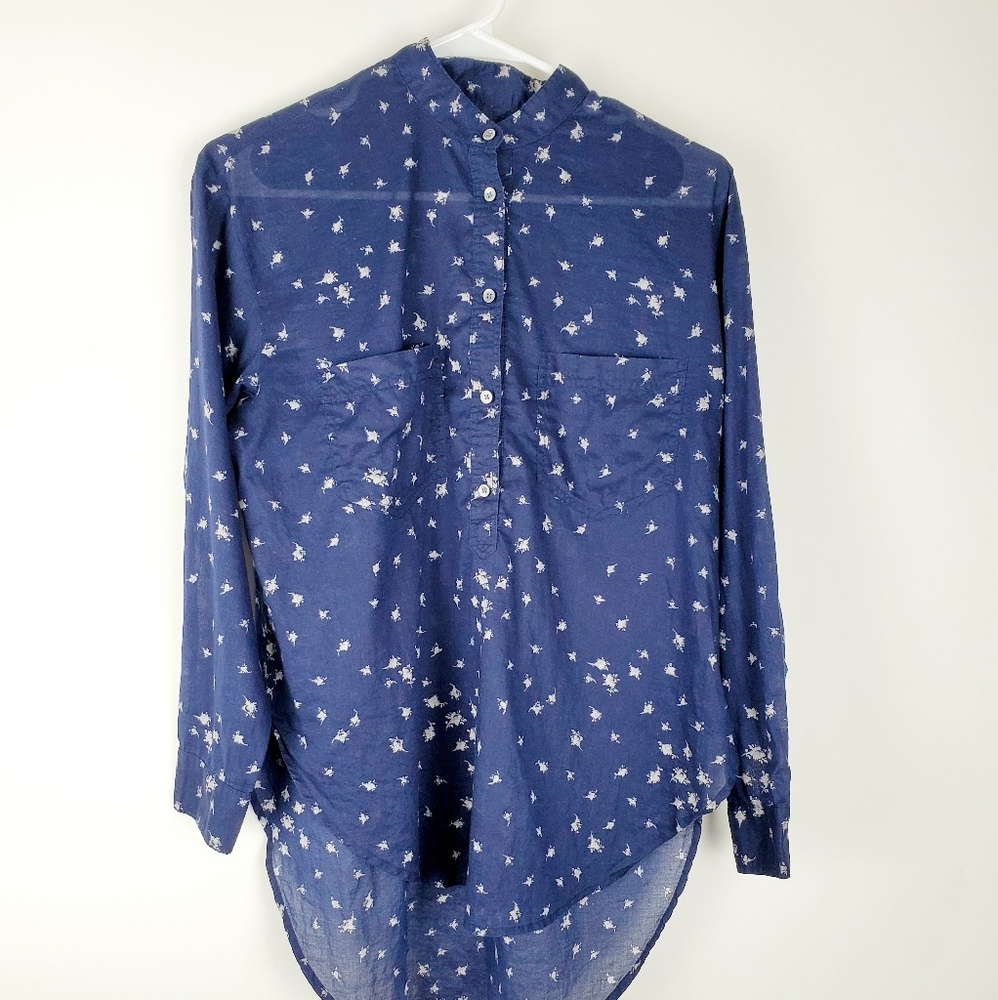 Madewell Womens Blouse Top Shirt Size XS blue Cott